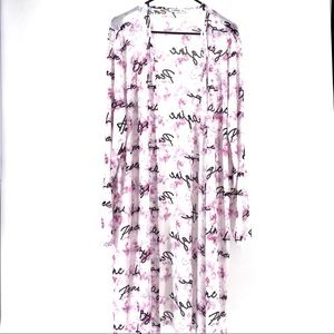 Love J Women's Plus Printed Tie Dye Mesh Open Robe